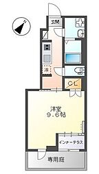多摩区長尾新築アパート(仮 1Kの間取図画像