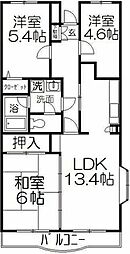桂樹館 3LDKの間取図画像