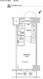 プラウドフラット登戸 1Kの間取図画像