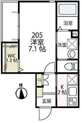 プレジオ高津 1Kの間取図画像