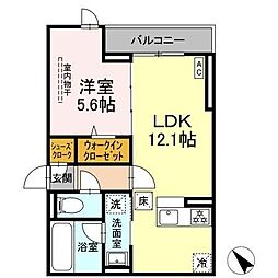 D Paina 登戸2 1LDKの間取図画像