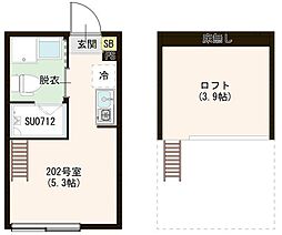 ハーモニーテラス戸越 ワンルームの間取図画像