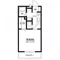 クレール・ワタナベ ワンルームの間取図画像