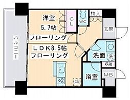 デル・スールテラス 1LDKの間取図画像