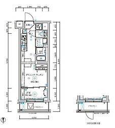 RELUXIA武蔵中原 1DKの間取図画像