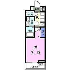 ラフォレスタツルマキ 1Kの間取図画像