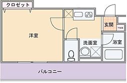 リーブル青葉台 1Kの間取図画像