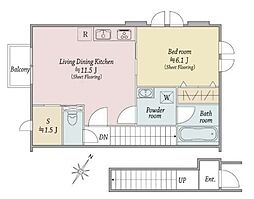 kukkula kuriya 1SLDKの間取図画像