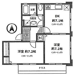 プラザ・ワンD 2DKの間取図画像