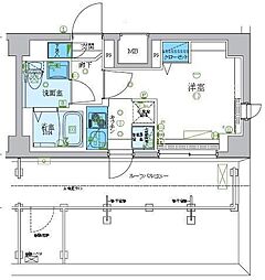 LEXE梶ヶ谷 ワンルームの間取図画像
