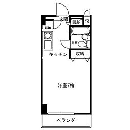 第七植村ビル ワンルームの間取図画像