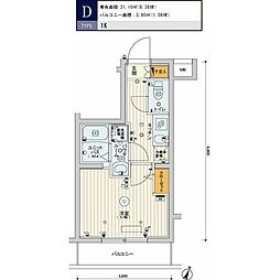 スカイコートPALACE鷺沼 1Kの間取図画像