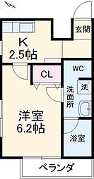 Gatherhouse宮崎台 1Kの間取図画像