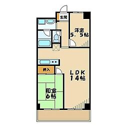 メゾンシェヌブロン 2LDKの間取図画像