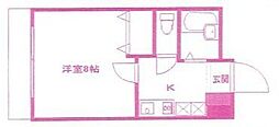 コアロード 1Kの間取図画像