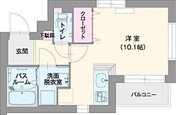 crecer ワンルームの間取図画像