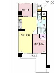 アドミールあざみ野 2LDKの間取図画像