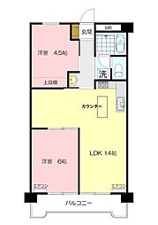 田園ドミール 2LDKの間取図画像