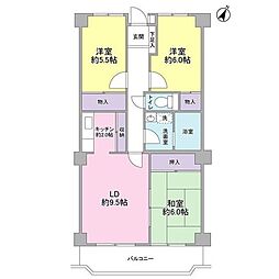 ジュノーヒル 3LDKの間取図画像