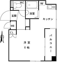 ハーブハイム2 1Kの間取図画像