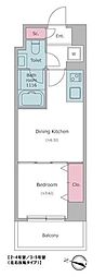 Due二子新地 1DKの間取図画像