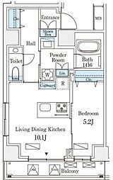オーパスレジデンス南青山 5階1LDKの間取り