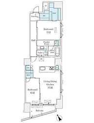 ル・アンドゥ南青山 9階2LDKの間取り