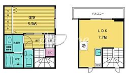 コートヤード表参道 2階1LDKの間取り