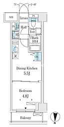 クラリティア板橋本町 4階1DKの間取り