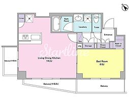 ケリア西馬込アジールコート 1階1LDKの間取り