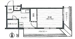 ダイアパレス浜松町 8階1Kの間取り