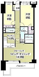 ライオンズマンション乃木坂 2階2LDKの間取り