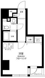 シンシア六本木 5階ワンルームの間取り