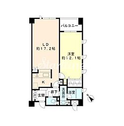 ヒューリック目黒三田 4階1LDKの間取り