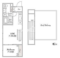 ミリアレジデンス南馬込 4階1LDKの間取り