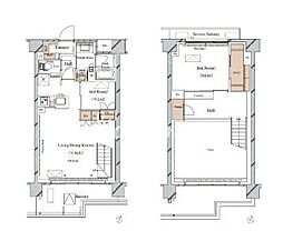 ブランシエスタ西馬込 603 6階2LDKの間取り