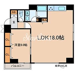 AG西麻布I 2階1LDKの間取り