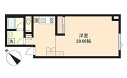 パセオ神宮前（PASEO神宮前） 地下1階ワンルームの間取り