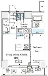オーパスレジデンス南青山 2階1LDKの間取り
