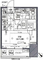 ピアース赤坂 7階1Kの間取り