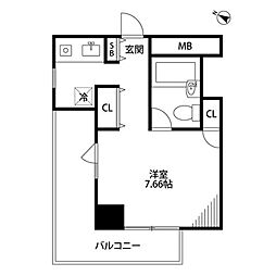 メゾン・ド・ヴィレ麻布台 1007 10階1Kの間取り