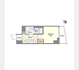 プライマル戸越銀座 7階1Kの間取り