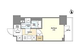 オーキッドレジデンス品川中延 6階1Kの間取り