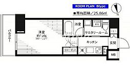 ステージグランデ芝大門 2階1Kの間取り