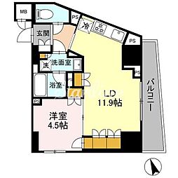 リーラ品川戸越 1LDKの間取図画像