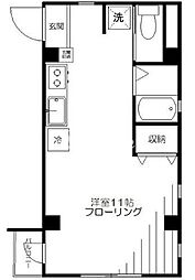 グレース西麻布 ワンルームの間取図画像