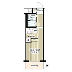 ラフィーヌ芝公園 ワンルームの間取図画像