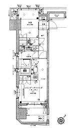 ライオンズアイル赤坂 1LDKの間取図画像