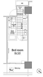 パークハビオ赤坂タワー 1Kの間取図画像