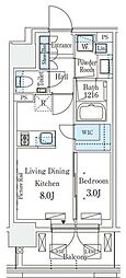 プライムガーデン恵比寿南 1LDKの間取図画像